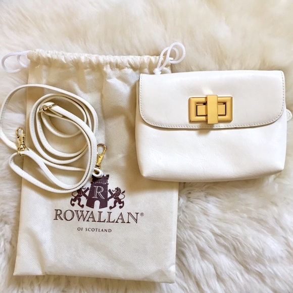 Rowallan Of Scotland Ivory Leather Crossbody Bag - Picture 1 of 8